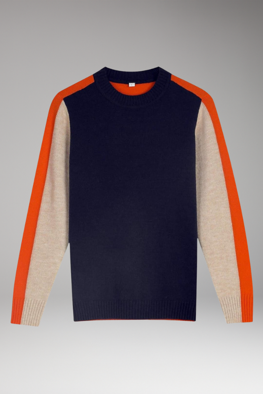Women's Round Neck Sweater Ribbed Edges - 
Fashinoza