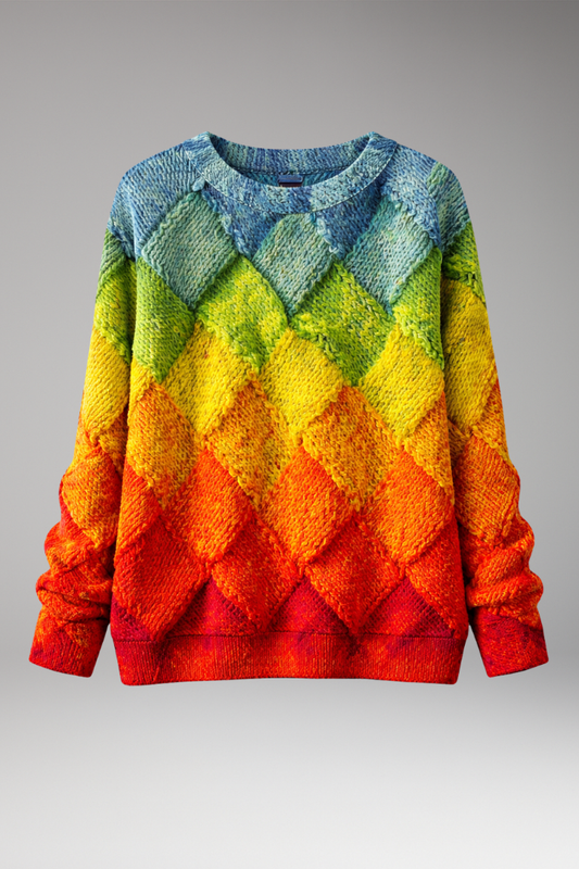 Women's Round Neck Textured Sweater - 
Fashinoza