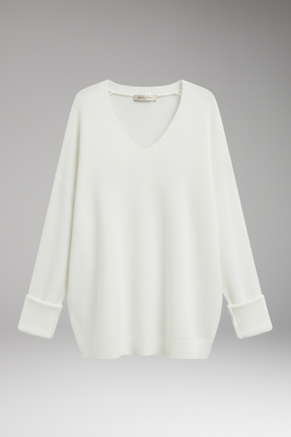Women's V-Neck Sweater Relaxed Fit - 
Fashinoza