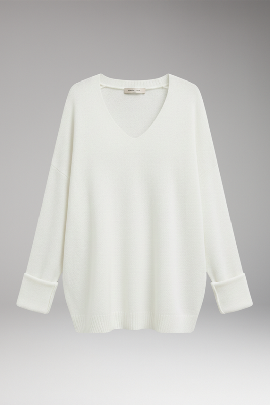 Women's V-Neck Sweater Relaxed Fit - 
Fashinoza