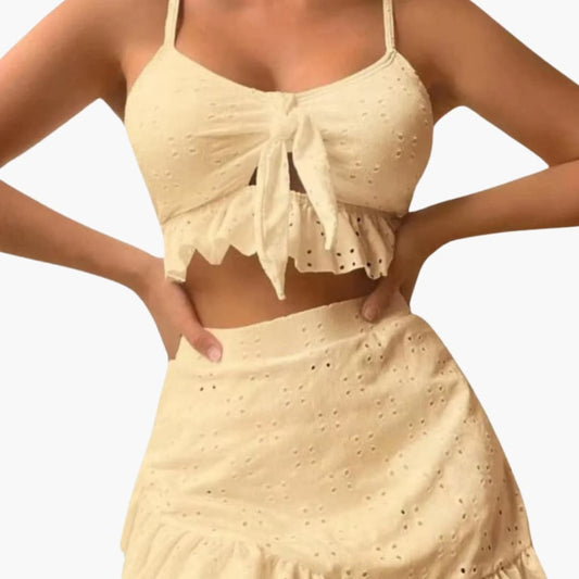 Women's High Waisted Ruffle Bikini Set - Fashinoza