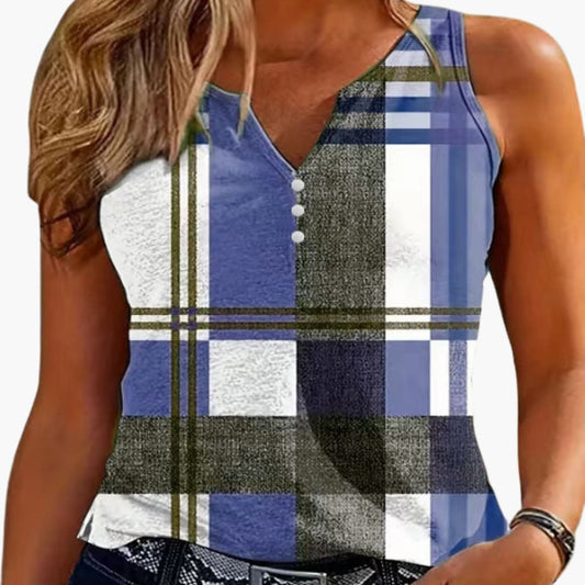 Women's V-Neck Button - Fashinoza
