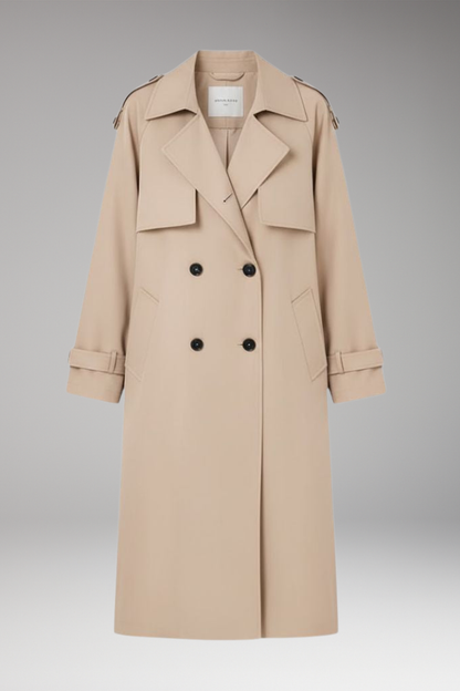 Women's Trench Coat Button Front Adjustable Cuffs - 
Fashinoza