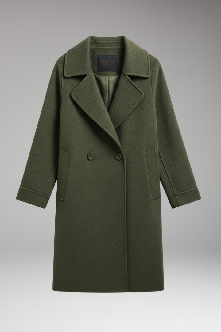 Women's Trench Coat Double Breasted Notched Collar - 
Fashinoza