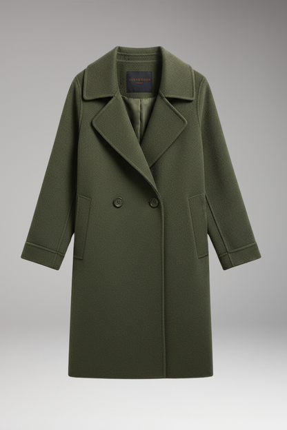 Women's Trench Coat Double Breasted Notched Collar - 
Fashinoza