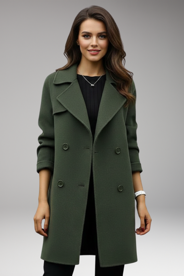 Women's Trench Coat Double Breasted Notched Collar