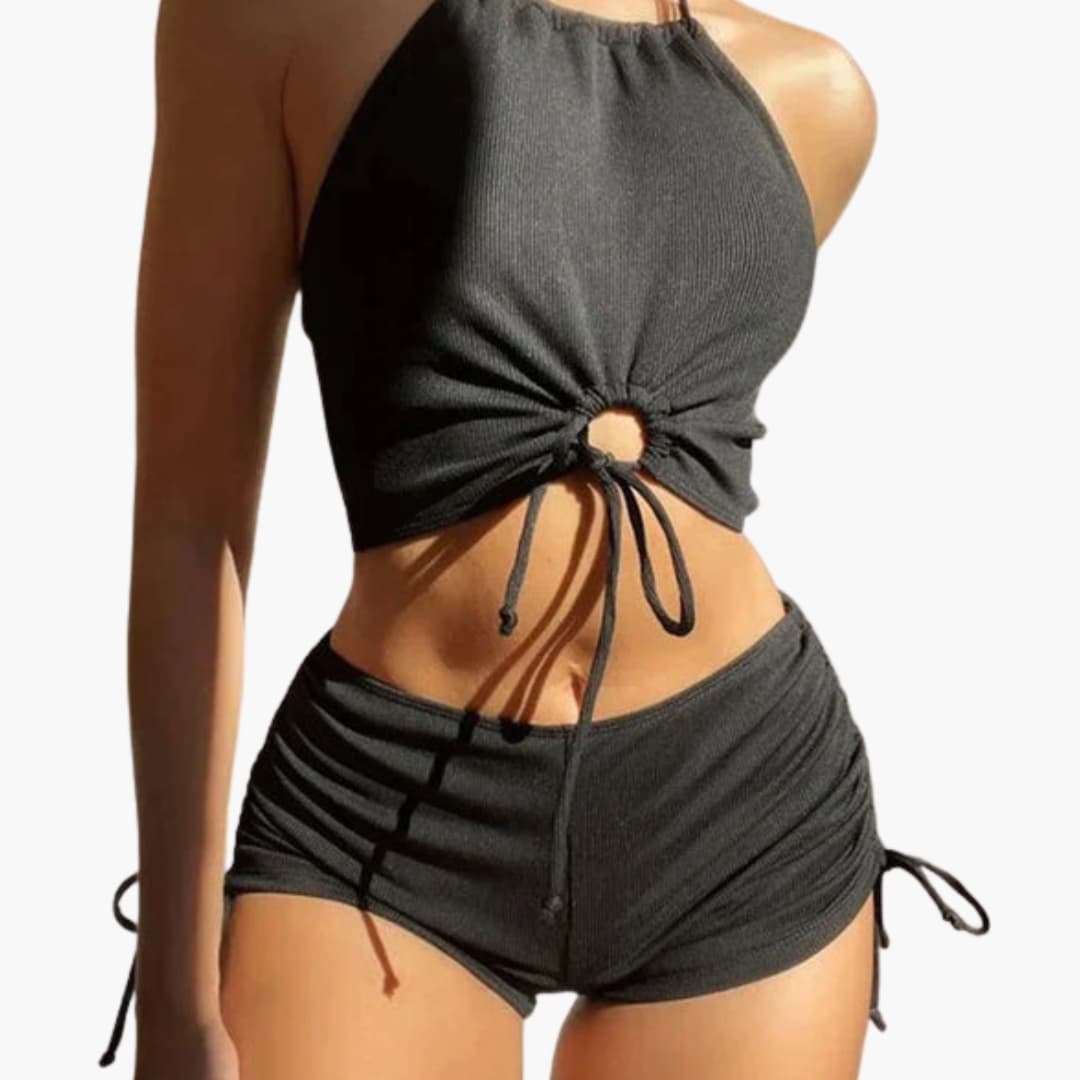 Women's Triangle Two-Piece Bikini Set Tie Side Bottom