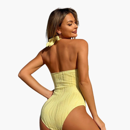 Women's One-Piece Swimsuit Padded Triangle Neck