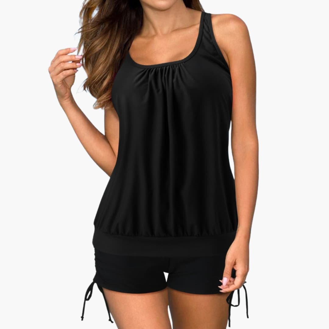 Women's Tropical Tankini Swimsuit Two-Piece Scoop Neck - Fashinoza