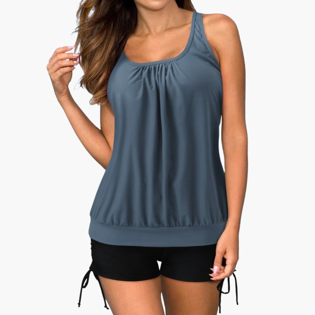 Women's Tropical Tankini Swimsuit Two-Piece Scoop Neck