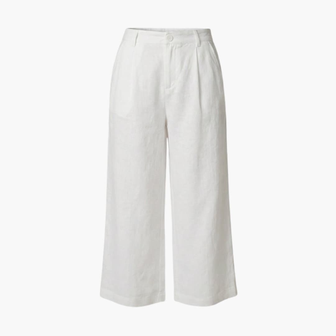 Women's Elastic Waist Trousers With Side Pockets - Fashinoza