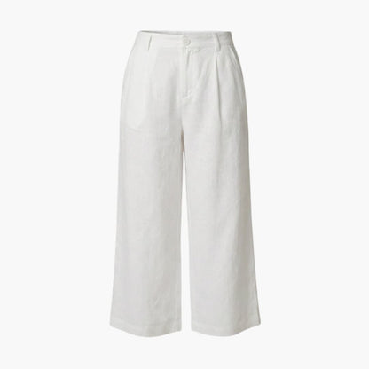 Women's Elastic Waist Trousers With Side Pockets - Fashinoza