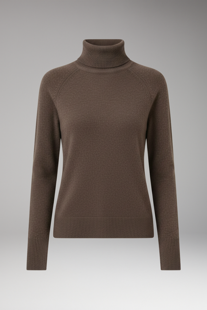 Women's Long Sleeve Turtleneck Sweater Ribbed Cuffs - 
Fashinoza