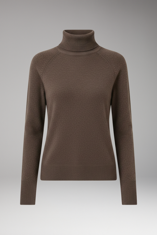 Women's Long Sleeve Turtleneck Sweater Ribbed Cuffs - 
Fashinoza
