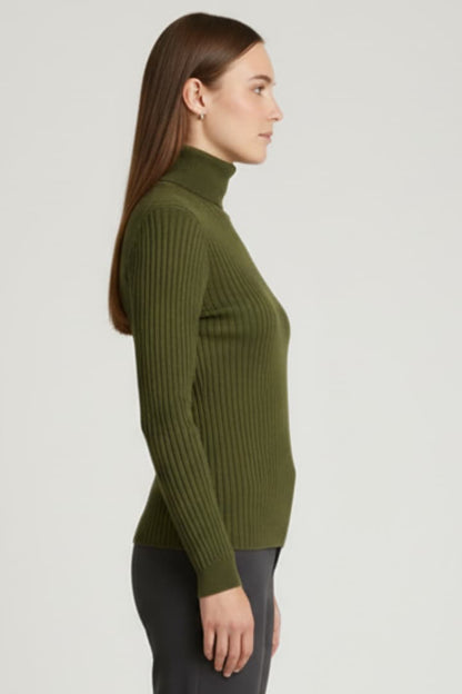 Women's Turtleneck Sweater Long Sleeves Ribbed