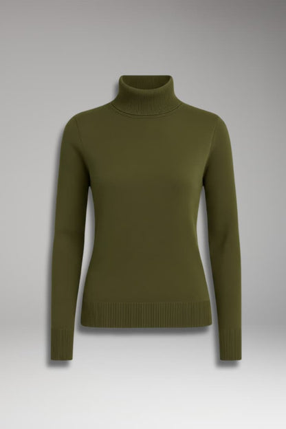 Women's Turtleneck Sweater Long Sleeves Ribbed - 
Fashinoza