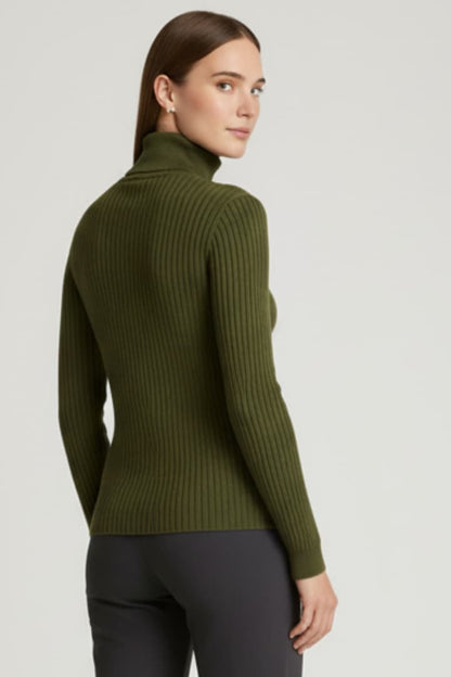 Women's Turtleneck Sweater Long Sleeves Ribbed