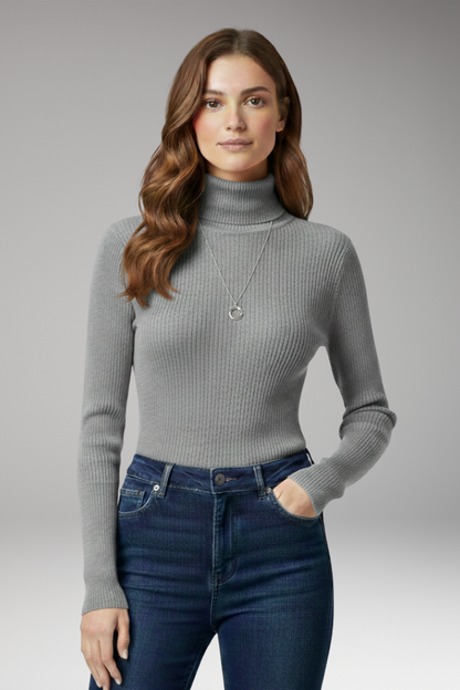 Women's Turtleneck Ribbed Sweater