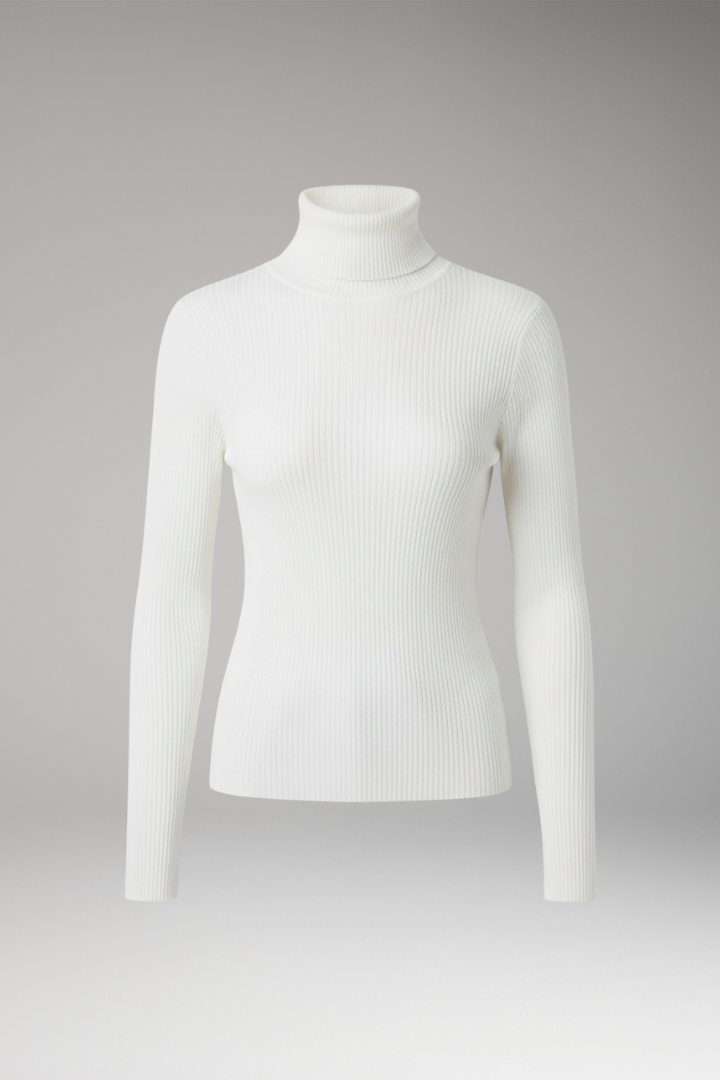 Women's Turtleneck Ribbed Sweater - 
Fashinoza
