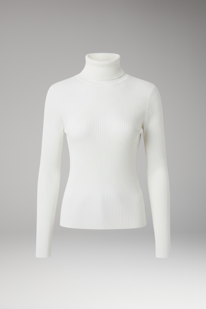 Women's Turtleneck Ribbed Sweater - 
Fashinoza