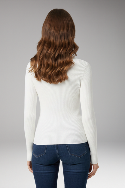 Women's Turtleneck Ribbed Sweater
