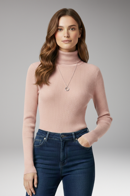 Women's Turtleneck Ribbed Sweater