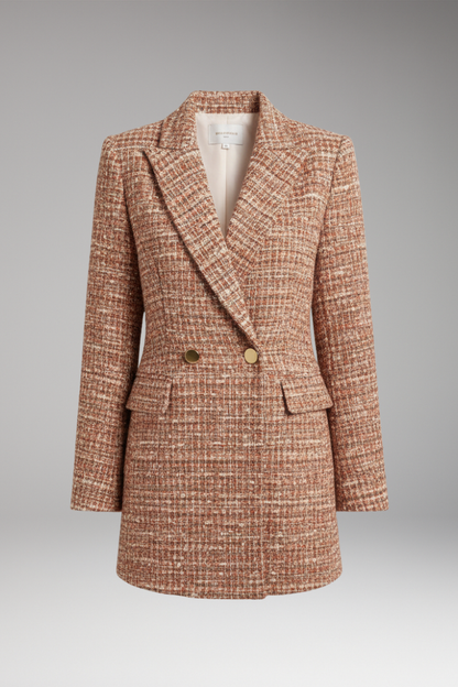 Women's Tweed Blazer Button Front - 
Fashinoza