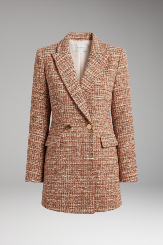 Women's Tweed Blazer Button Front - 
Fashinoza