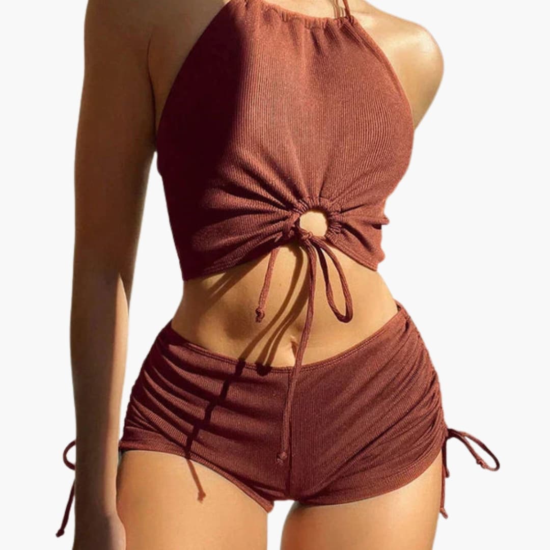 Women's Two Piece Bikini Mid Rise Bottom - Fashinoza