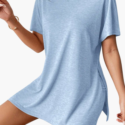 Women's Short Sleeve Lounge Set Elastic Waist Shorts