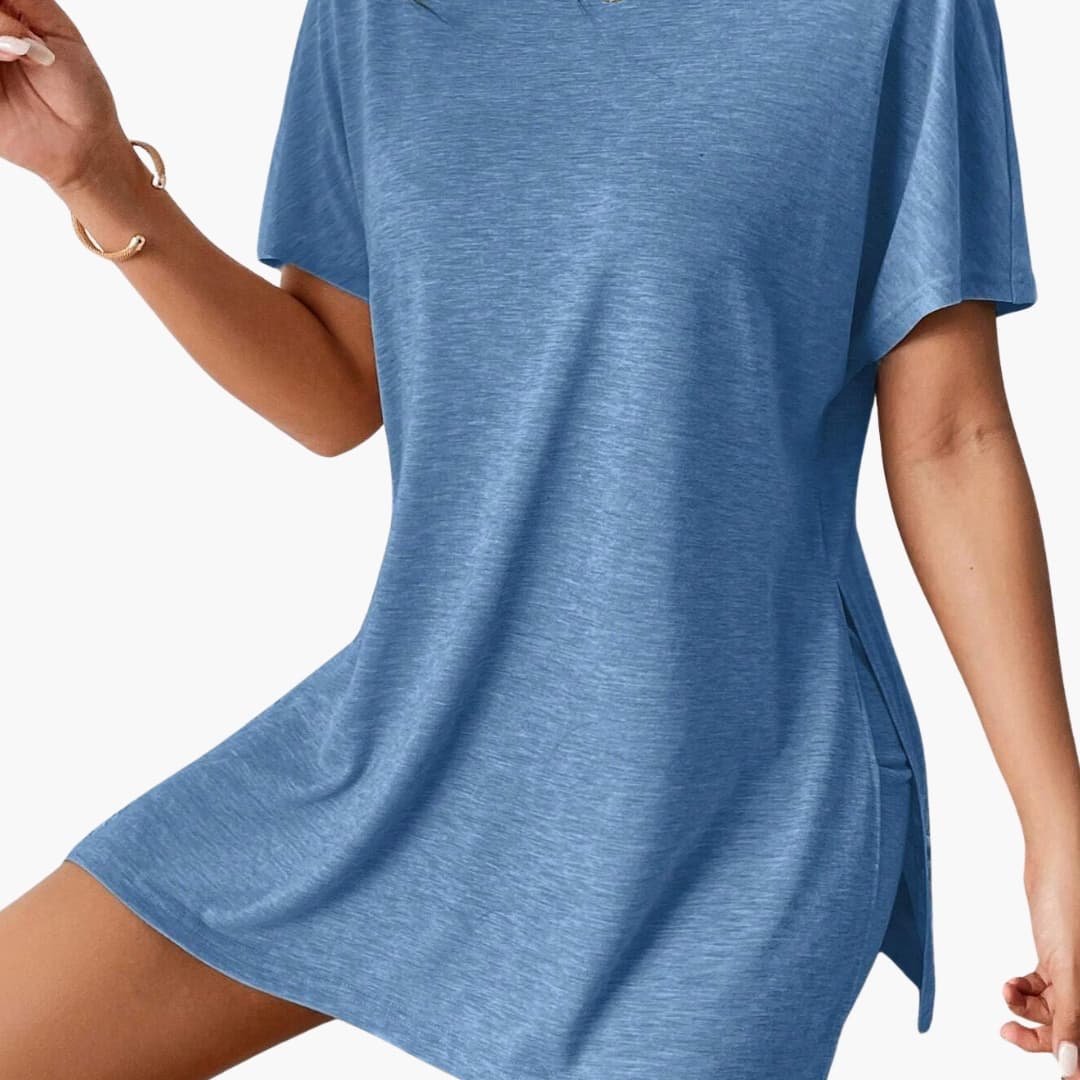 Women's Short Sleeve Lounge Set Elastic Waist Shorts