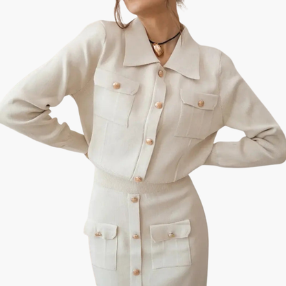 Women's 2 Piece Suit Jacket Skirt Set