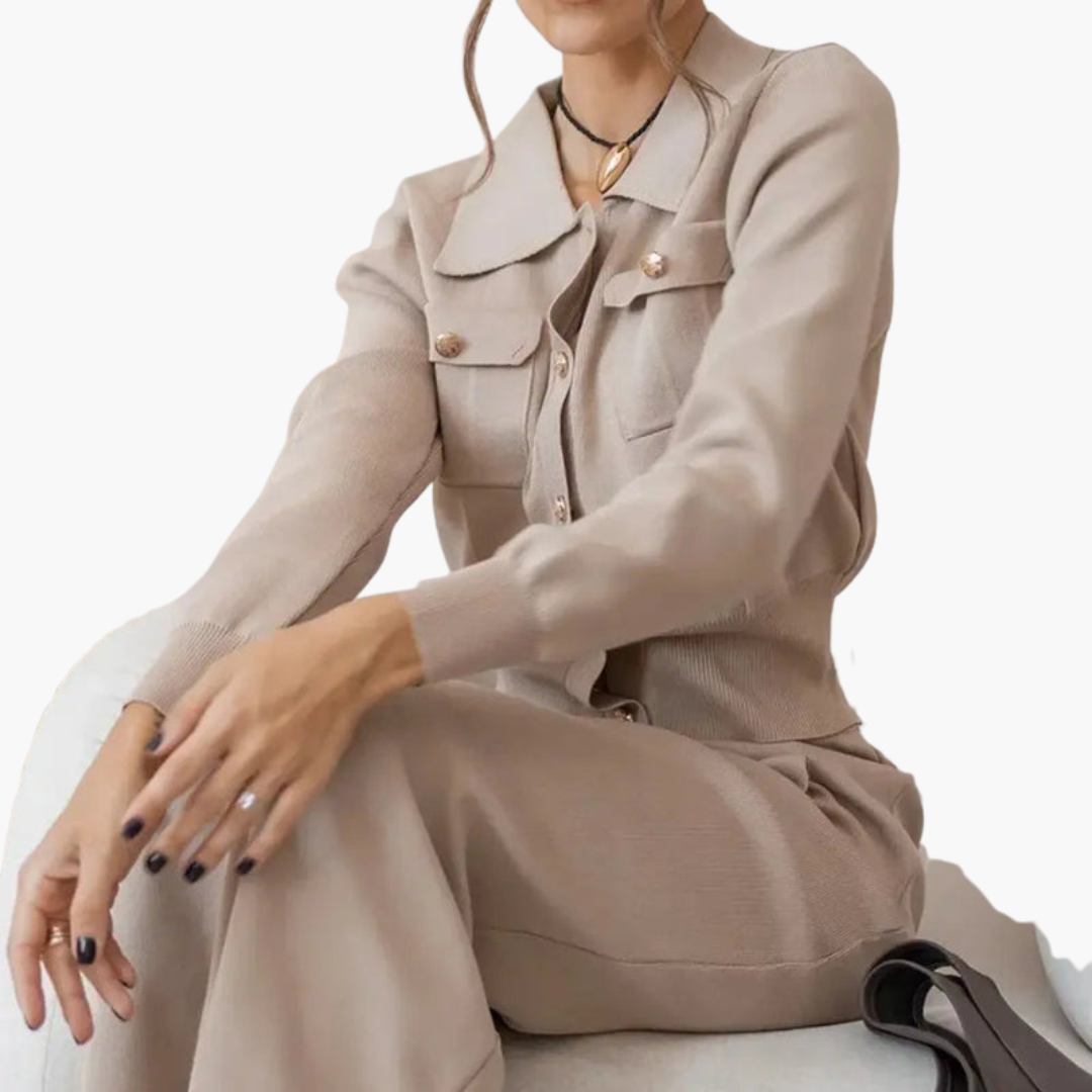 Women's 2 Piece Suit Jacket Skirt Set