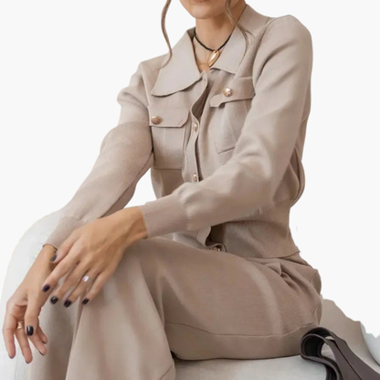 Women's 2 Piece Suit Jacket Skirt Set
