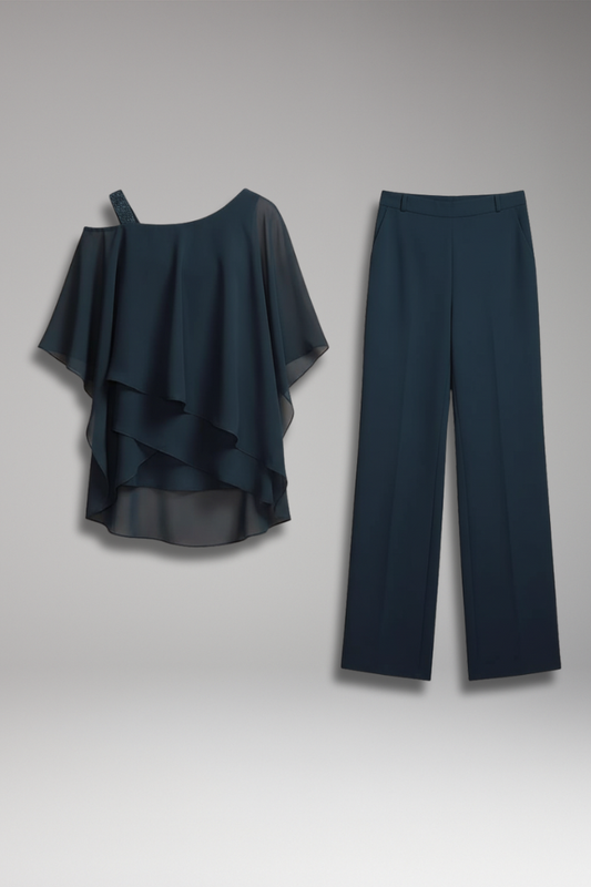 Women's 2 Piece Wide Leg Pants Set - 
Fashinoza