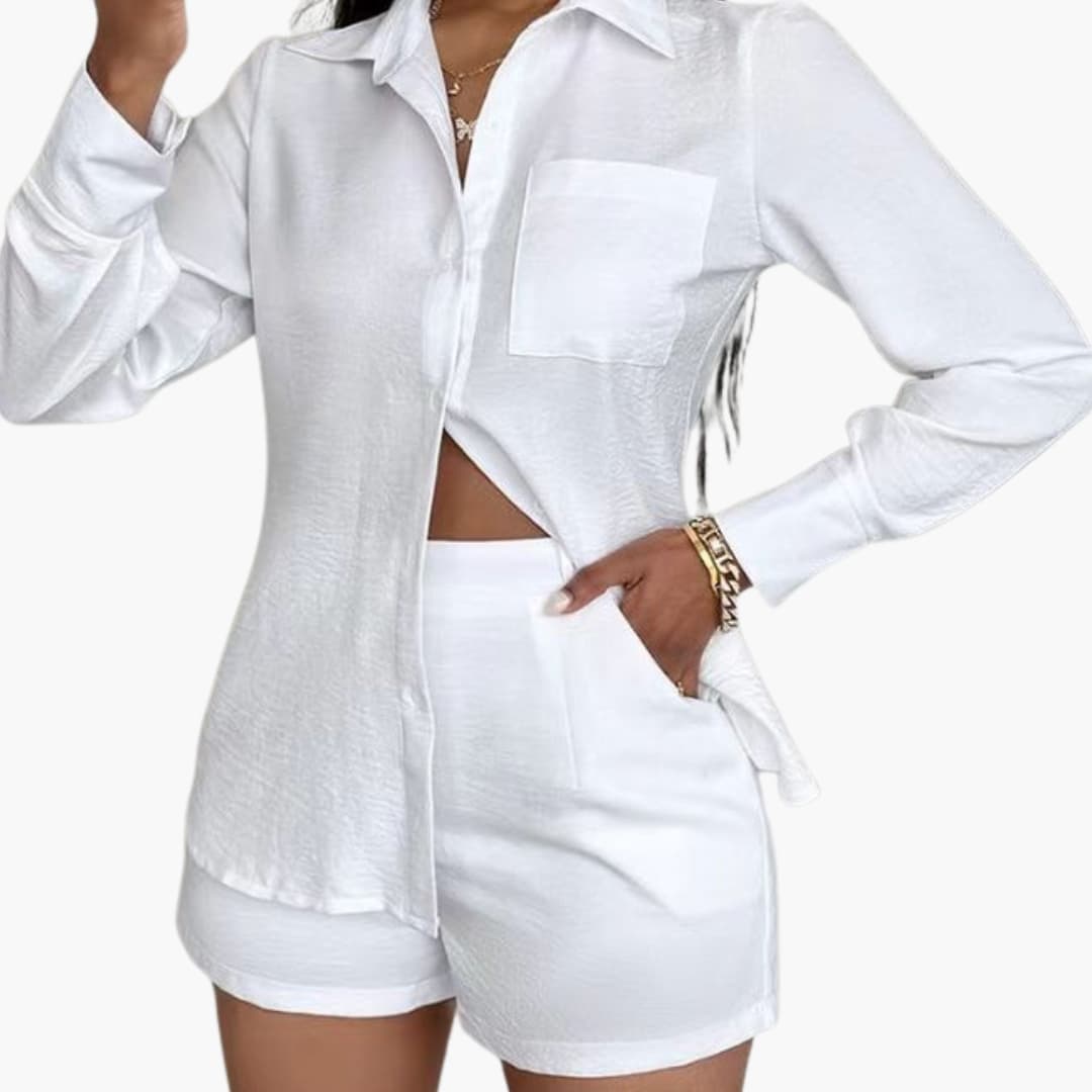 Women's Blazer Shorts Set - Fashinoza