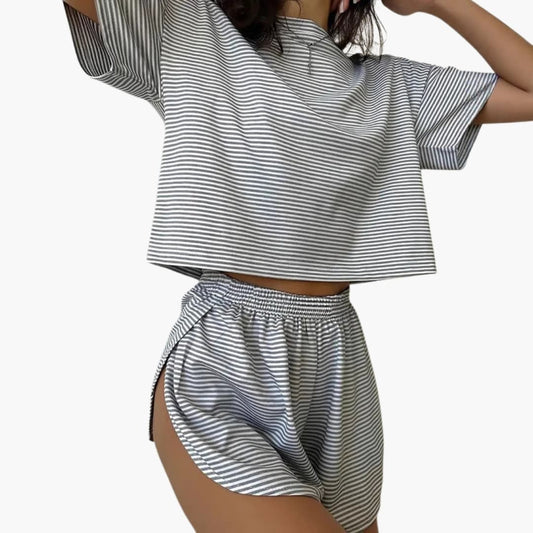 Women's 2 Piece T Shirt Shorts Set - Fashinoza