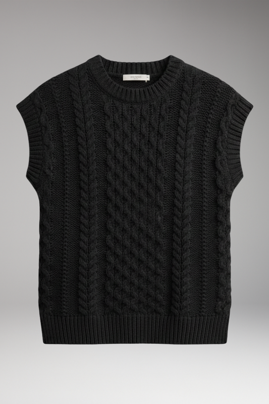 Women's Round Neck Textured Vest - 
Fashinoza