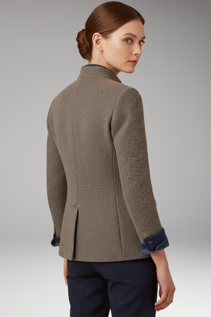 Women's Vintage Blazer Stand Up Collar