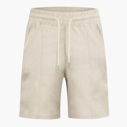 Women's Elastic Waist Straight Leg Waffle Shorts - Fashinoza
