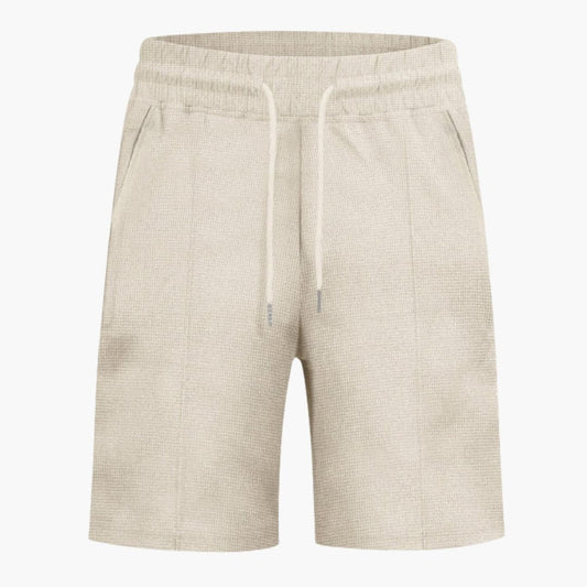 Women's Elastic Waist Straight Leg Waffle Shorts - Fashinoza