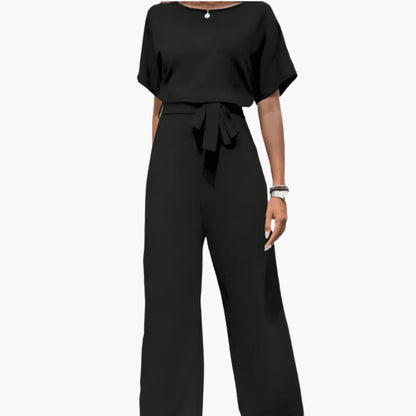 Women's Wide Leg Jumpsuit Defined Waist One Piece - Fashinoza