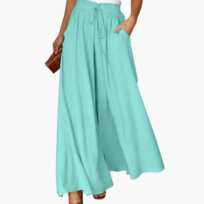 Women's Wide Leg Drawstring Pants with Side Pockets