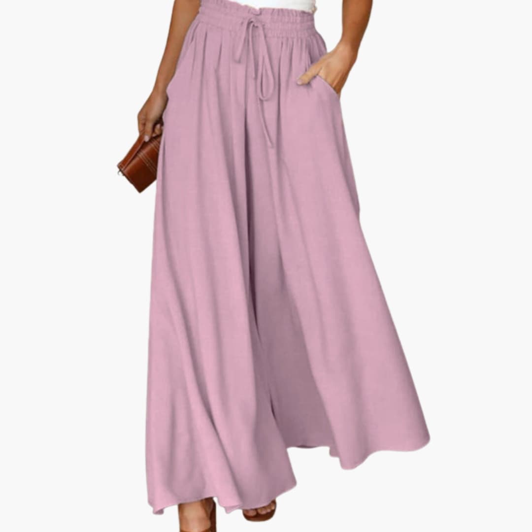 Women's Wide Leg Drawstring Pants with Side Pockets