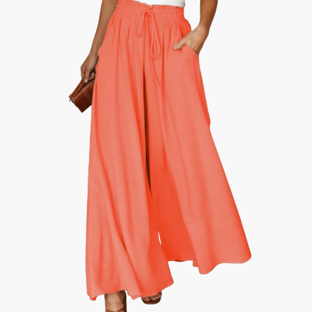 Women's Wide Leg Drawstring Pants with Side Pockets