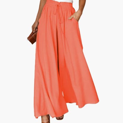 Women's Wide Leg Drawstring Pants with Side Pockets