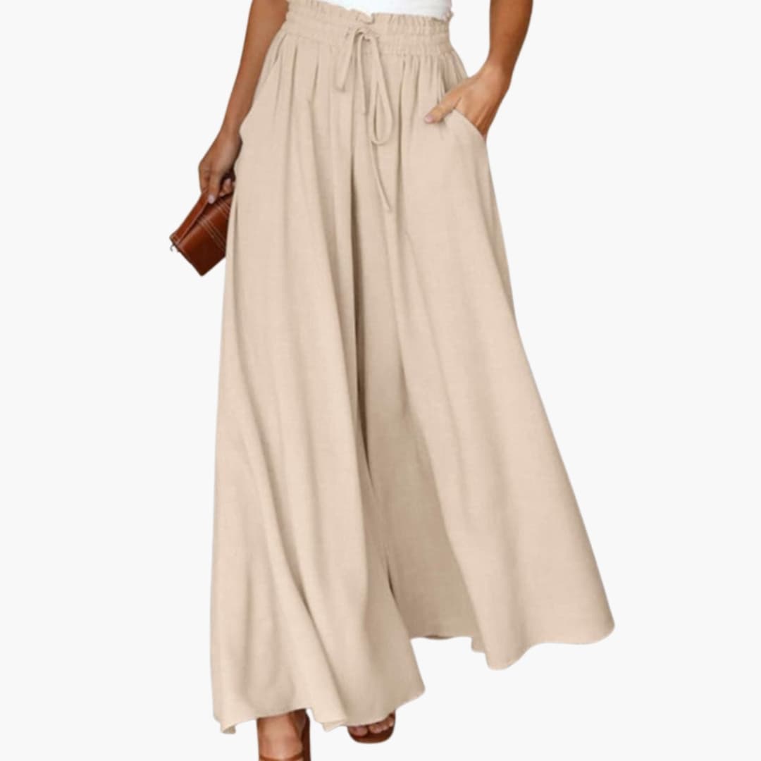 Women's Wide Leg Drawstring Pants with Side Pockets