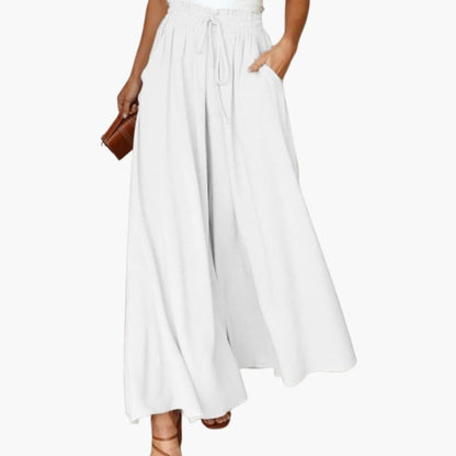 Women's Wide Leg Drawstring Pants with Side Pockets