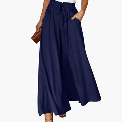 Women's Wide Leg Drawstring Pants with Side Pockets