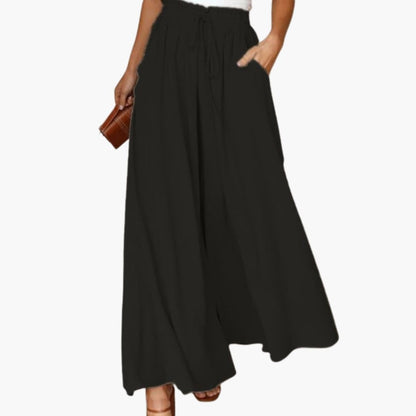 Women's Wide Leg Drawstring Pants with Side Pockets